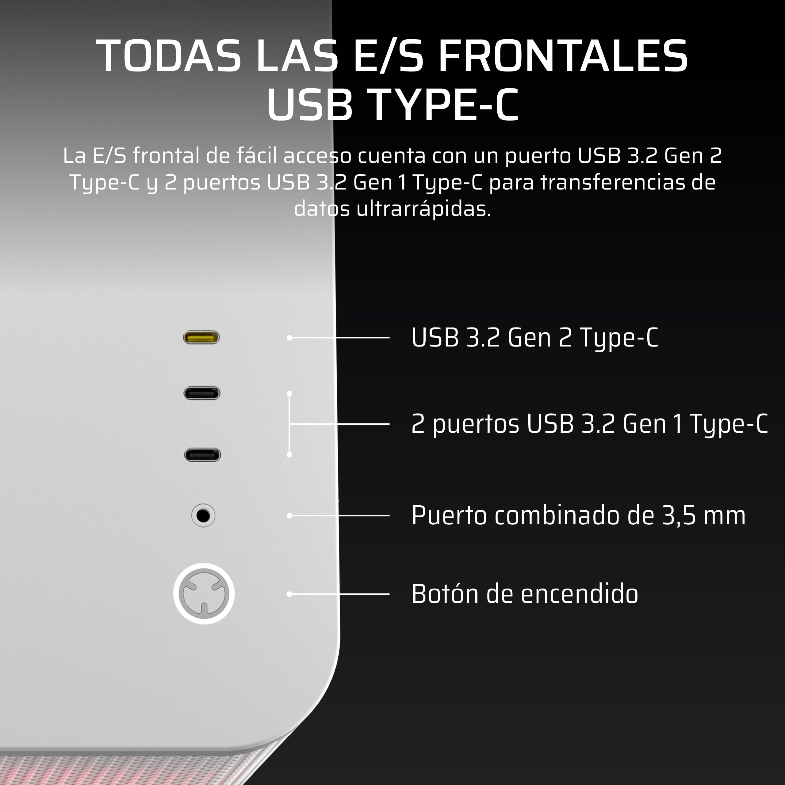CORSAIR Air 5400 LX-R RGB iCUE Link Caja de PC de Torre Media – Blanco | Diseño de Triple Cámara, Panorámica, 3 Ventiladores LX-R RGB Reverse-Rotor preinstalados