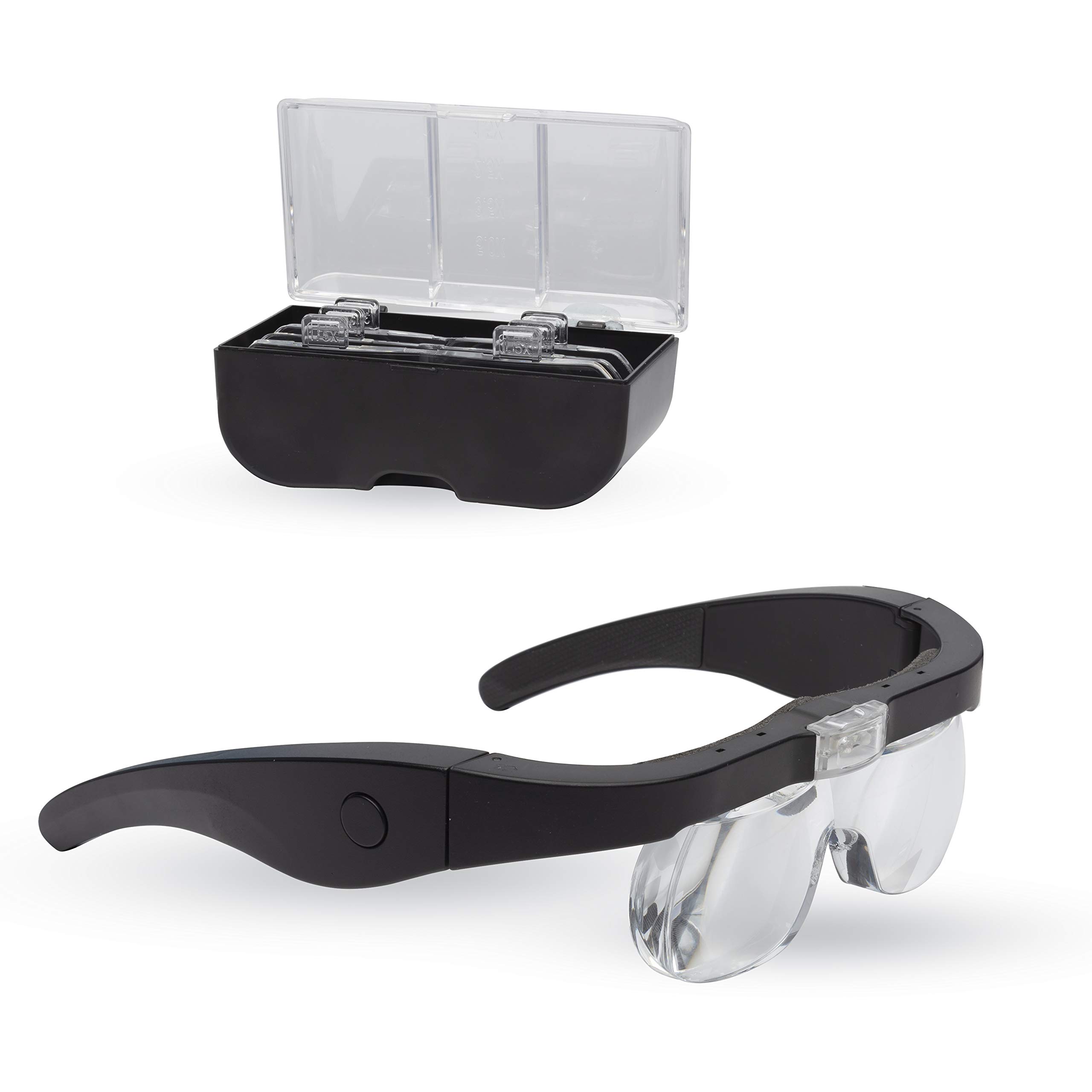 Lightcraft Pro LED Magnifier Glasses with 4 Lenses, LC1790USB :  Amazon.co.uk: Stationery & Office Supplies