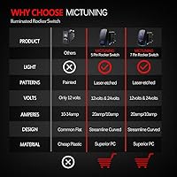 Vista 2 de Interruptor de rocker grabado a láser Mictuning para luz trasera