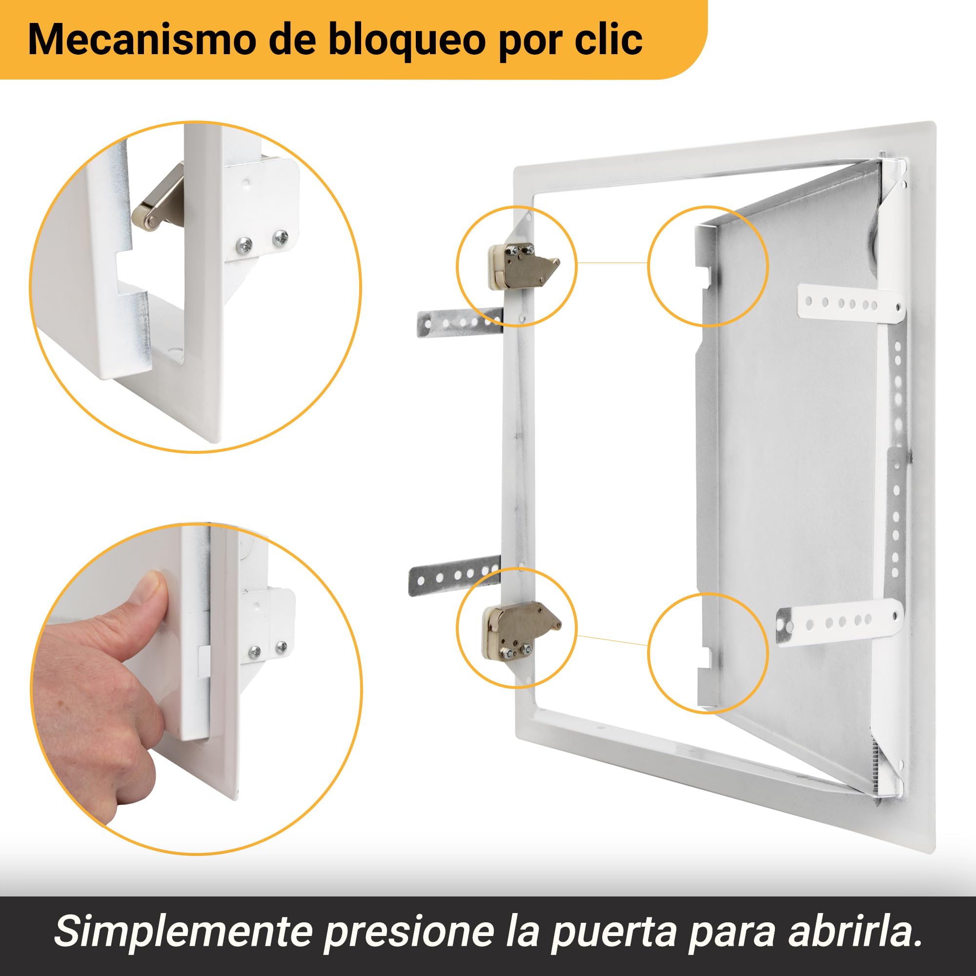 Proxinova Puerta de Inspección 600x600 mm, Apertura a Presión para Pared Exterior Resistente, Puerta de Metal para Mantenimiento Contador Agua, Gas, Eléctrico