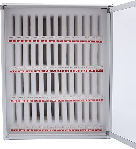 Miniatura 8 de LOYALHEARTDY 48 ranuras de aleación de aluminio Pocket Chart Wall Teléfonos celulares Gabinete de almacenamiento con puerta de gabinete de acrílico