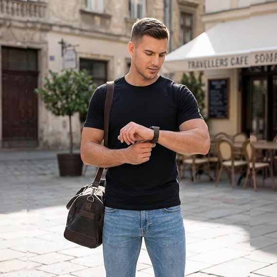 Cotton King Mens Cotton Blend Crew Neck T-Shirt Ultrasoft Athletic Fit T Shirts for Men Short Sleeve Solid Casual Tee