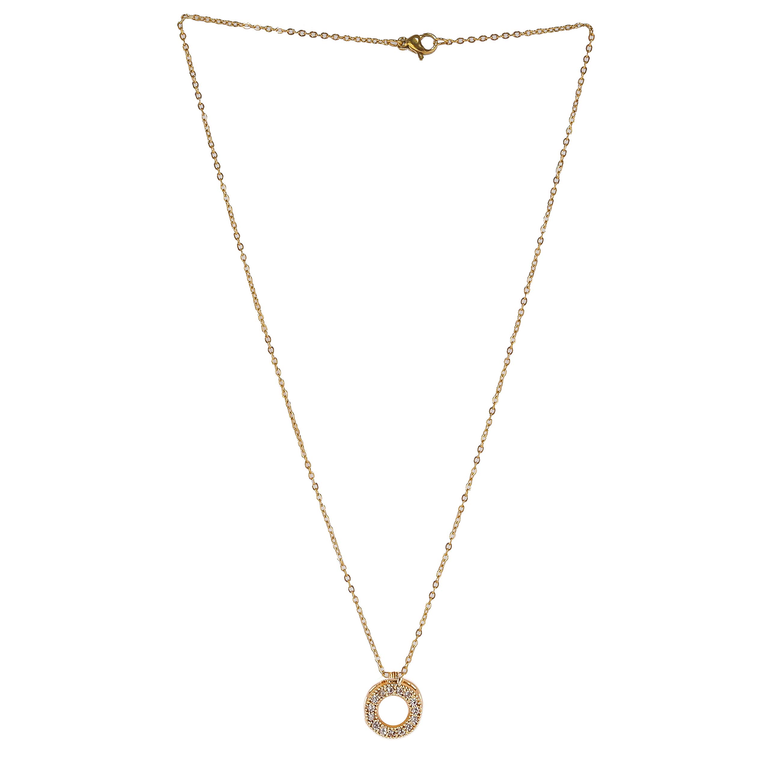 Brado Jewellery American Diamond One Gram Gold Necklace Golden Chain Round Pendant Satari-Chain for Women and Girls (B08MCHCQBJ) Amazon Price History, Amazon Price Tracker
