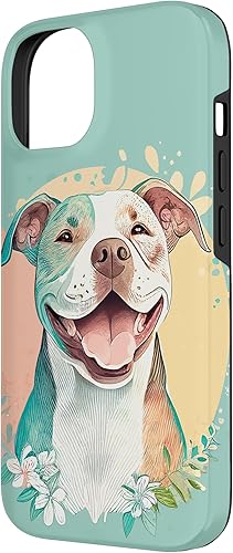 Miniatura 2 de iPhone 14 Pit Bull Mom Dog Lover Colorido Artístico Pitbull Propietario Mujeres Caso