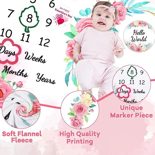 Miniatura 4 de Manta de elefante para bebé, crecimiento mensual, manta de fotos de elefante para bebé, decoración de guardería, manta de franela súper suave para