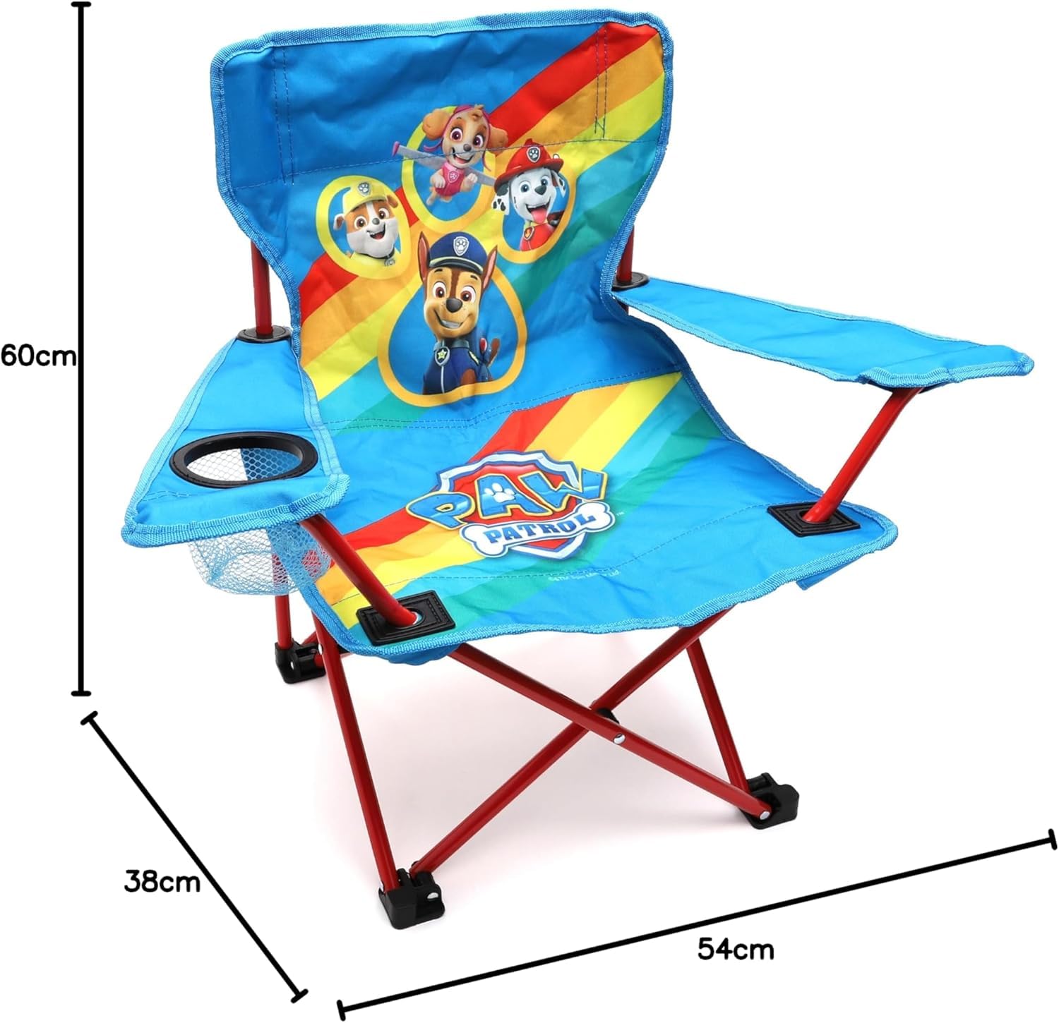 Sedia Pieghevole Bambina PAT'PATROUILLE - Con Ombrellone, Rosa, Stella E Everest