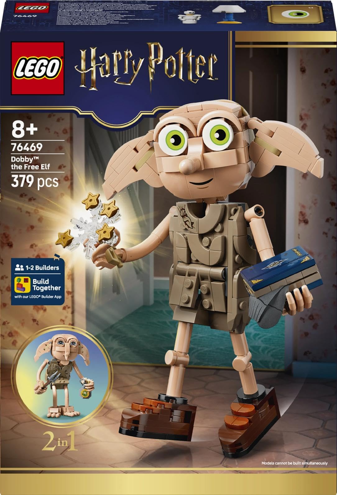 LEGO Harry Potter Dobby l’Elfe Libre - Jouet - Maquette se Transformant en Figurine de Kreattur - Décoration de Chambre d'enfant DIY - Cadeau pour Fille, Garçon ou Fan dès 8 Ans 76469