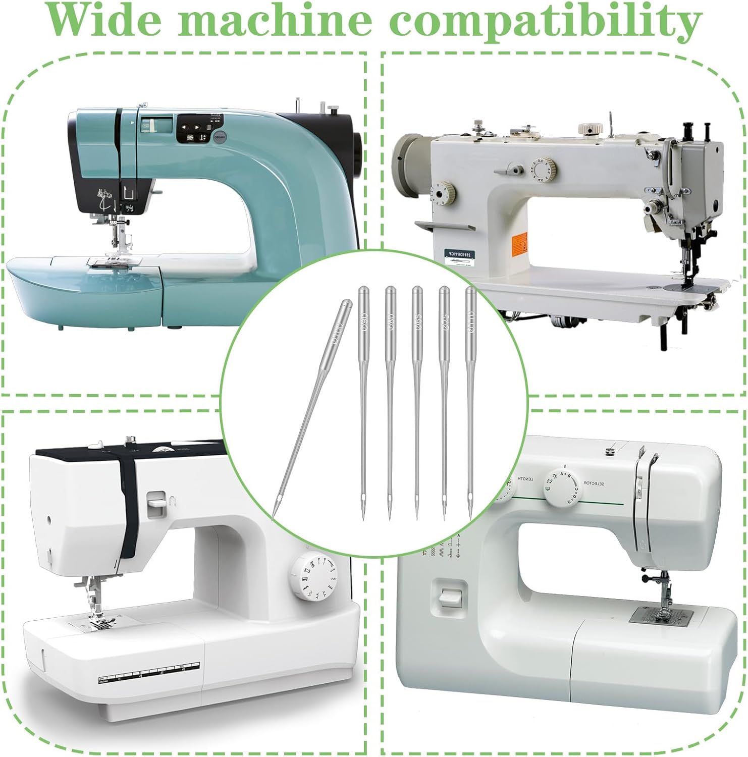 60 Pcs Universal Sewing Machine Needles, 6 Sizes 65/9 75/11 80/12 90/14 100/16 110/18 Brother Sewing Machine Needles for Home Sewing-Machines - Image 4