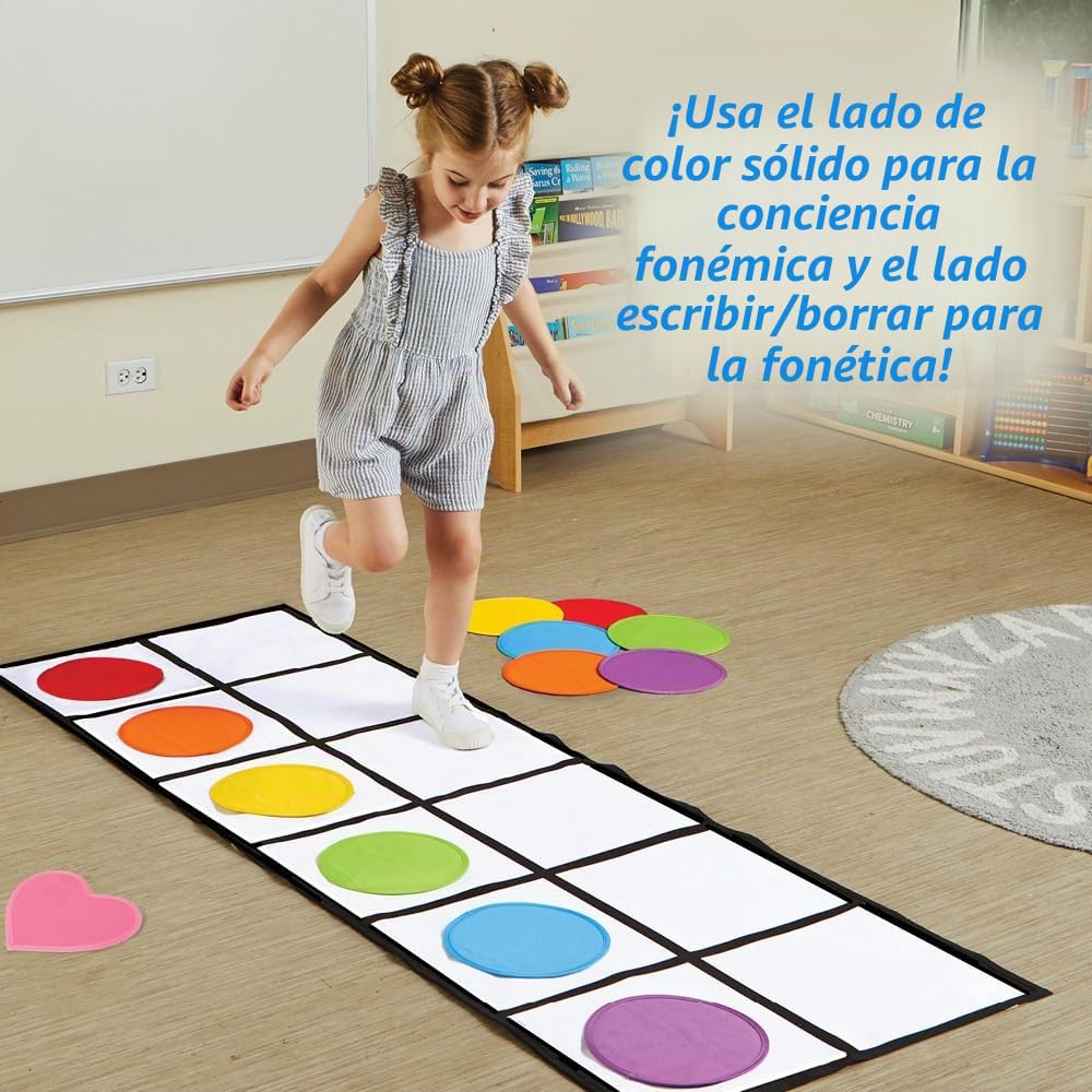 Learning Resources Alfombra de Actividad Elkonin Box, Aprende la Fonética, Segmentación de Sonidos y Lectura Temprana, Juguete Educativo Duradero y Divertido, Regalo Niños y Niñas 3 4 5 Años