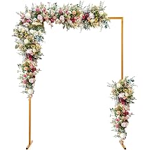 Wedding Arch Stand with Bases, Easy Assembly 6.6 x 4.9 Feet Square Garden Arch Metal Abor for Weddings Party Event Decoration