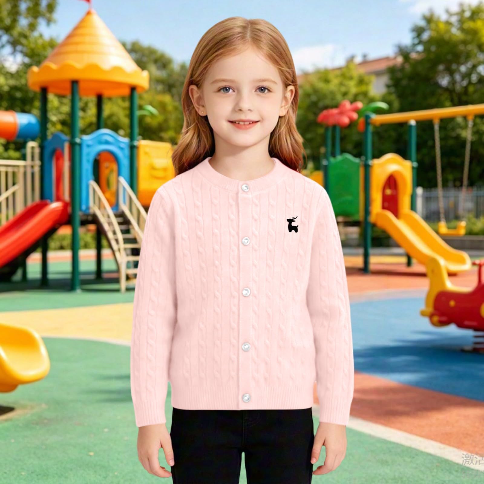 Cárdigan de entretiempo para niña, cárdigan ligero para primavera y otoño | Ideal como manta ligera con temperaturas cambiantes, se puede combinar con camisas de manga larga y vestidos