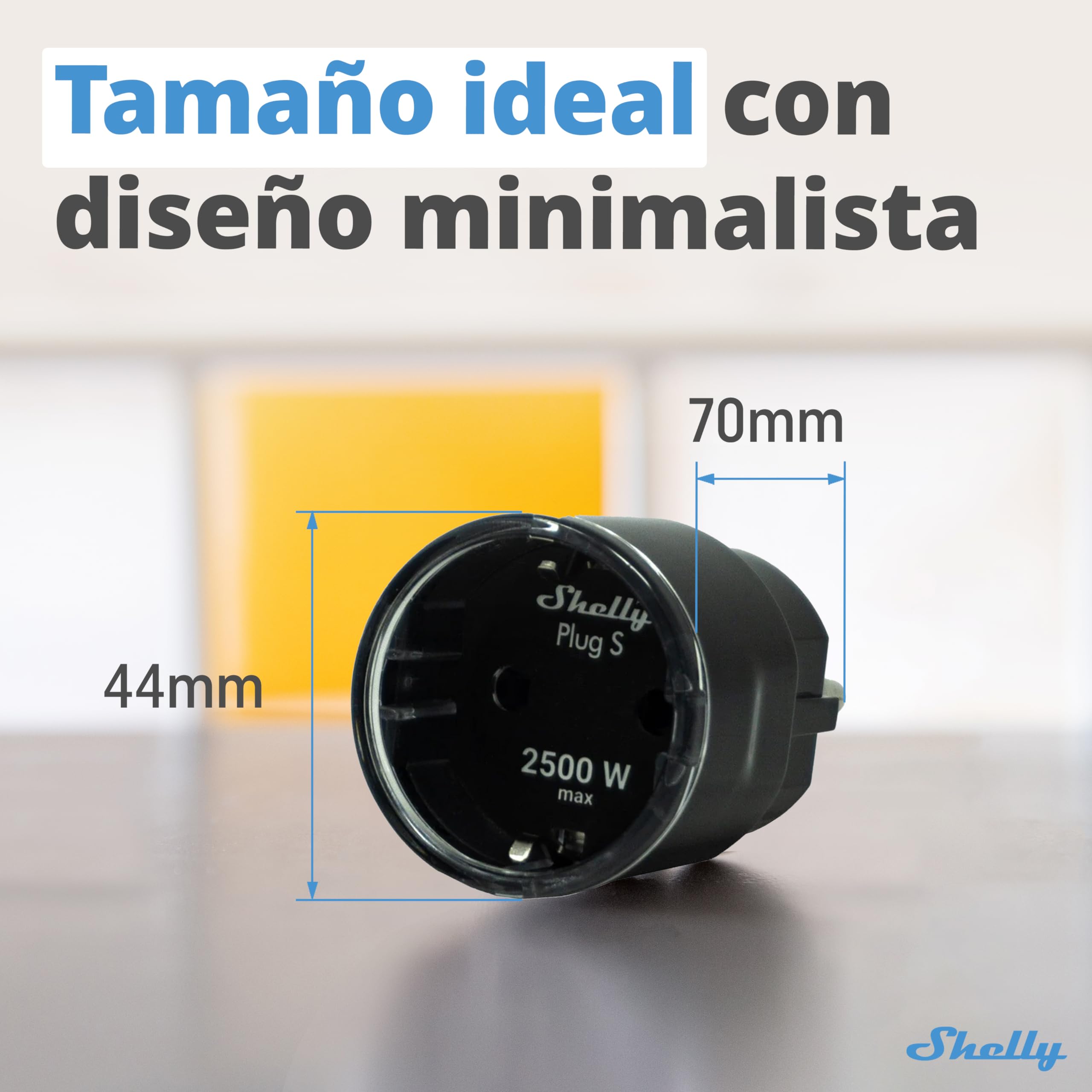 Shelly Plus Plug S Negro | Próxima Generación Enchufe Inalámbrico Con Medición De Consumo | Automatización De Hogar | iOS Android App | No Hub Requerido | Indicación LED De Multicolor | Escenas Smart