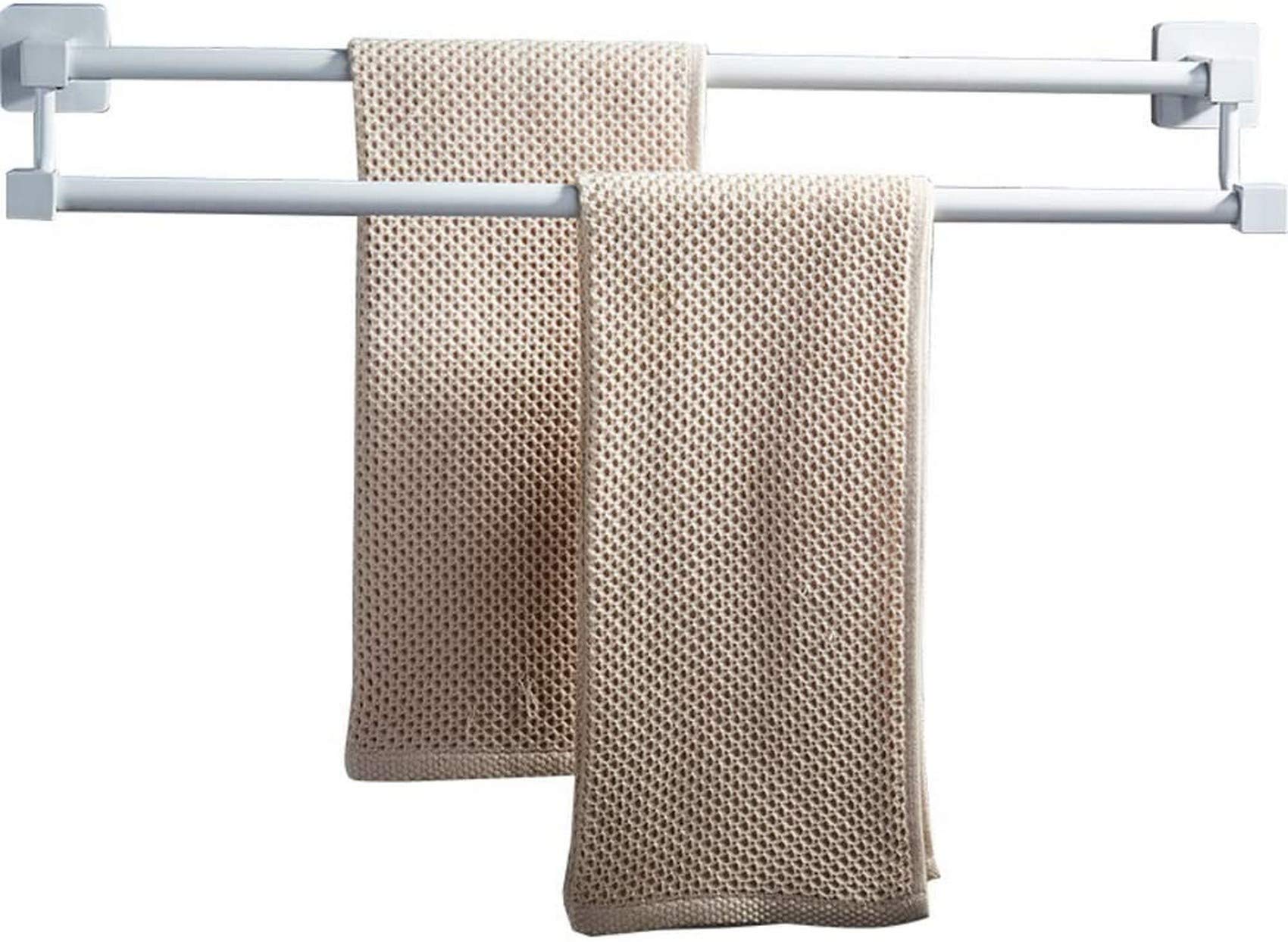 FGXHHS Stainless steel White Towel bar,Bathroom rack,Bathroom towel rail,No rust Corrosion Perforation Punch-free-A 40cm(16inch)