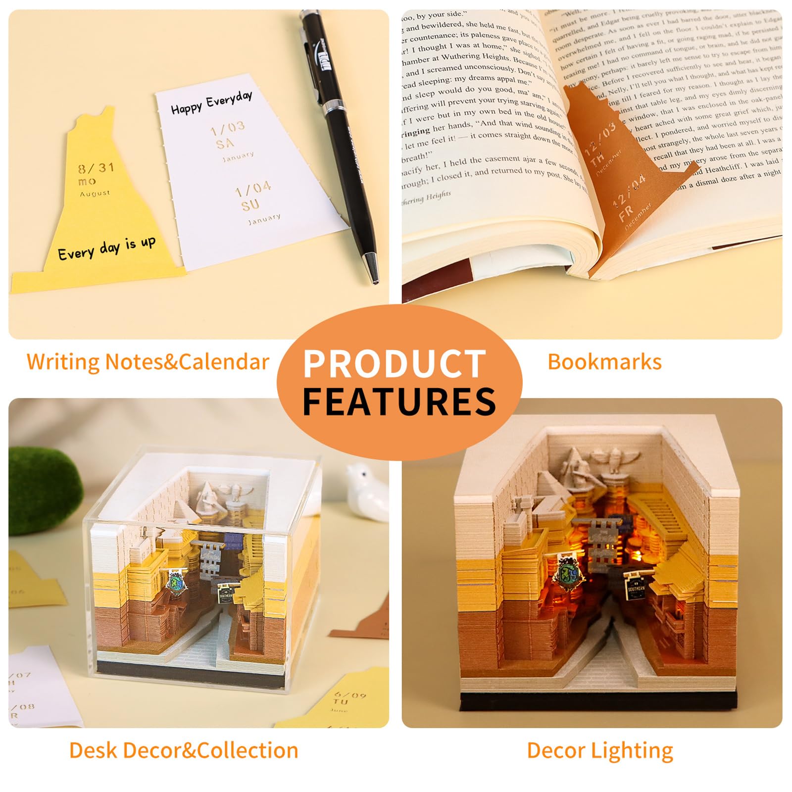 Twenty Twenty Six Kalender Mit LED Licht Geteilter Block Schreibtischdeck Für Fantasy Bewunderer Büromaterialien Kreatives Abreißkalender Notizbuch
