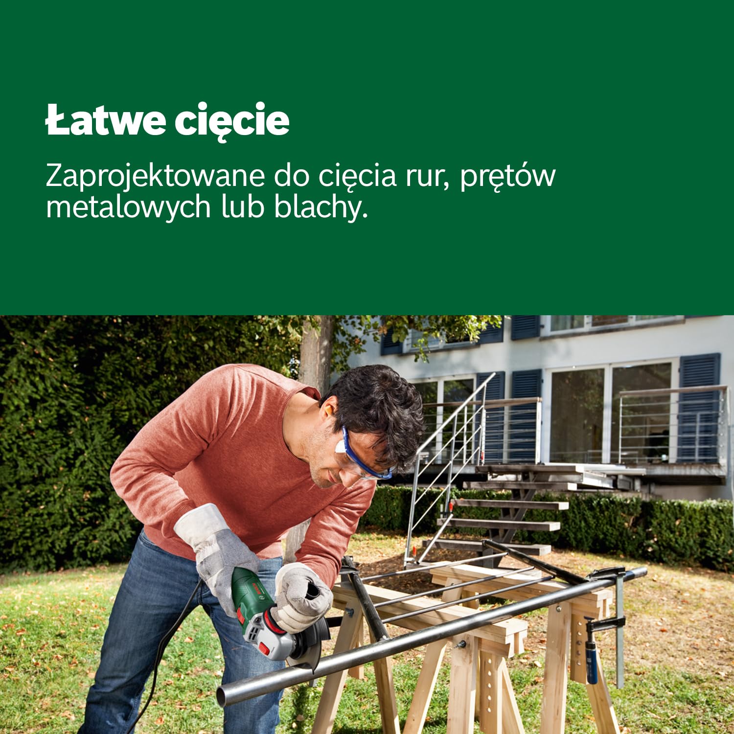 Bosch Sieciowa szlifierka kątowa UniversalGrind 850-125 (do cięcia i szlifowania różnego rodzaju materiałów, 850 W, średnica 125 mm)