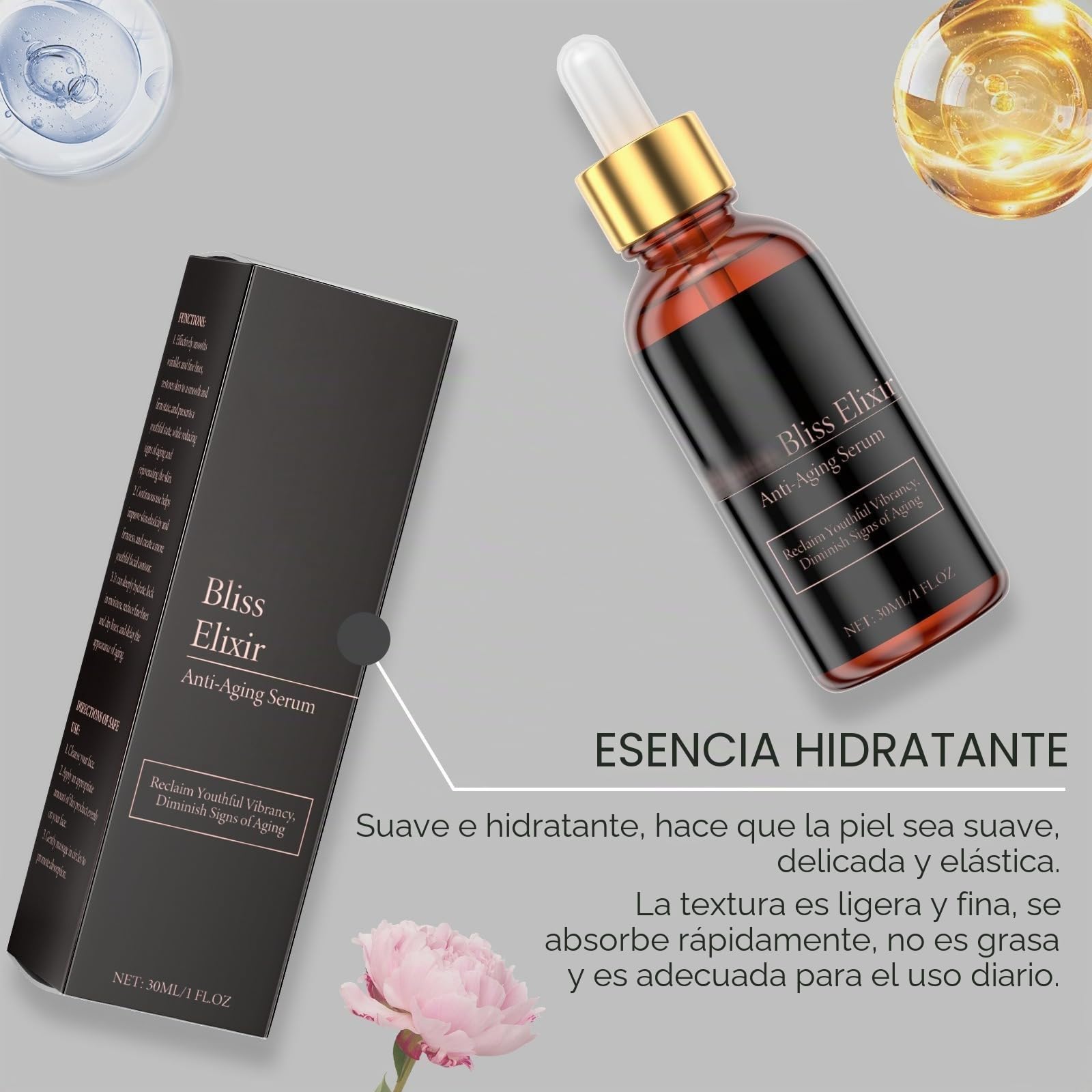 Infinite Love - Elixir Prime Suero Antienvejecimiento Para Mujeres Maduras: Reducción De Arrugas, Firmeza E Hidratación Profunda (2 pcs)