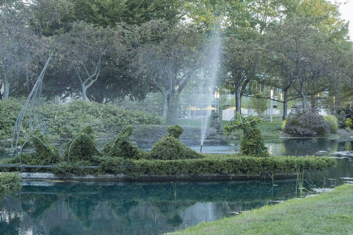 Photograph - This and other clipped shrub figures in the Topiary Garden in downtown Columbus, Ohio, at the Old Deaf School Park, were created to represent those in a classic painting 6 12in x 08in
