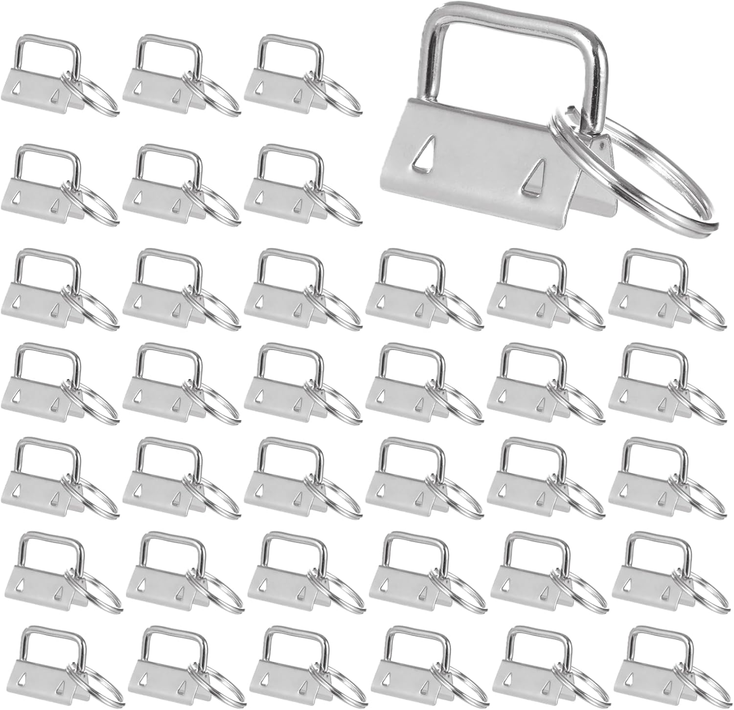 150 Pcs 1.06 Inch Silver Key Fob Hardware, Long-Lasting Metal Key Chain Webbing Clips with Reinforced Key Rings, Perfect for Wristlet Lanyards, Keychain DIY Crafts, and Bulk Key Accessories