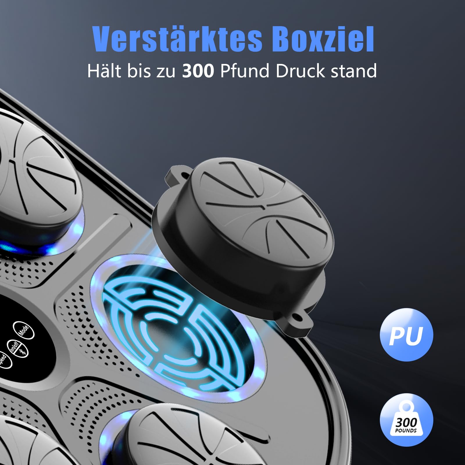 Buba Toys Musik-Boxmaschine Mit Boxhandschuhen, Wiederaufladbare Wandmontierte LED-Smart-Bluetooth-Boxmaschine, Heim-Smart-Box-Fitnessgerät, Perfekt Für Reflex- und Hand-Augen-Koordinationstraining
