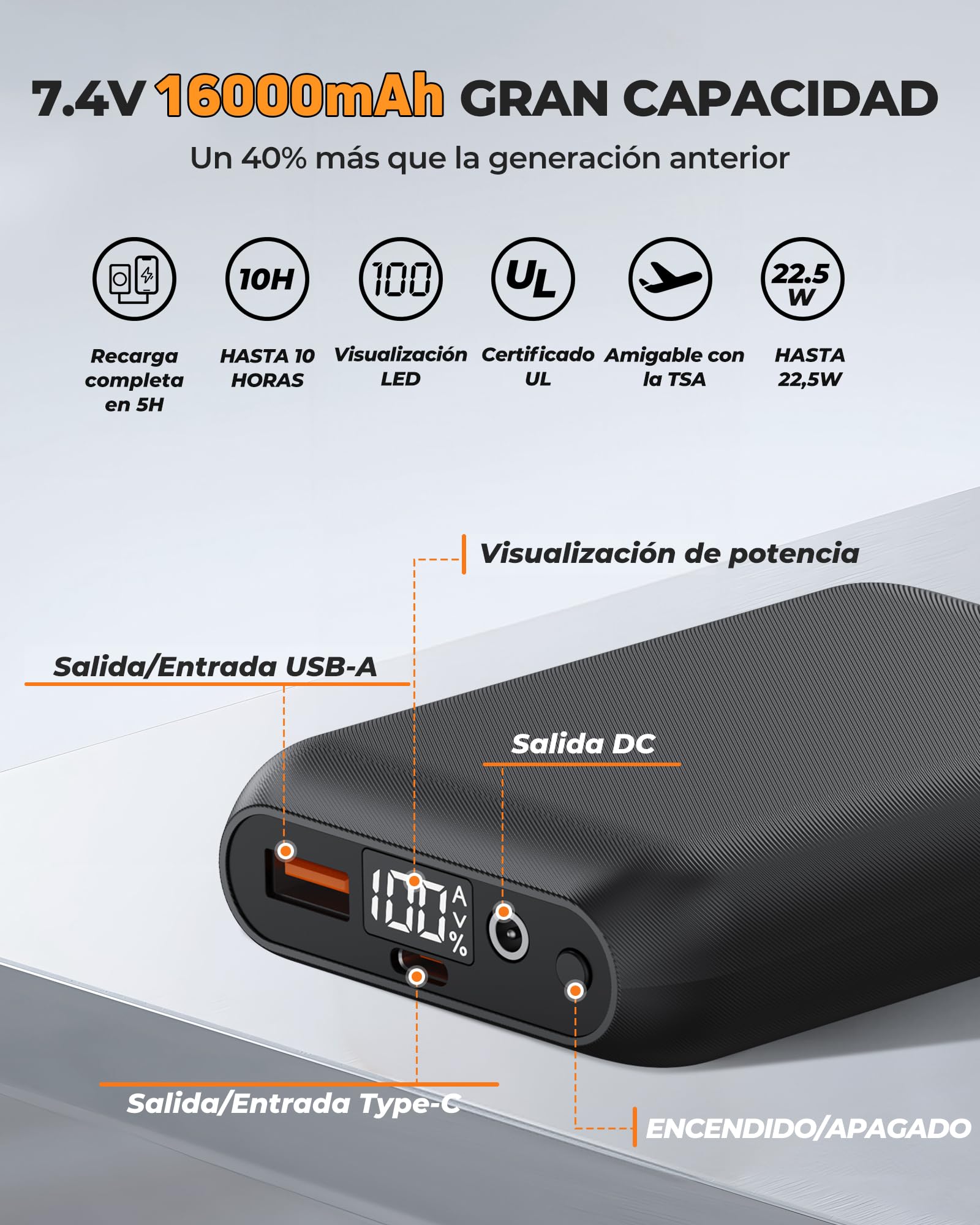 Topdot Chaleco Calefactable Hombre, Chaleco Calefacción Eléctrica con Batería de 7.4V 16000mAh Incluidas, 8 Zonas de Calentamiento, Chalecos de Invierno Cálidos para Exteriores, Senderismo, Acampada