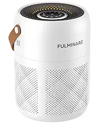 FULMINARE Purificadores de ar para quarto, purificadores de ar H13 True HEPA para casa, animais de estimação, escritório, pequenos filtros de ar silenciosos com temporizador modo de hibernação,