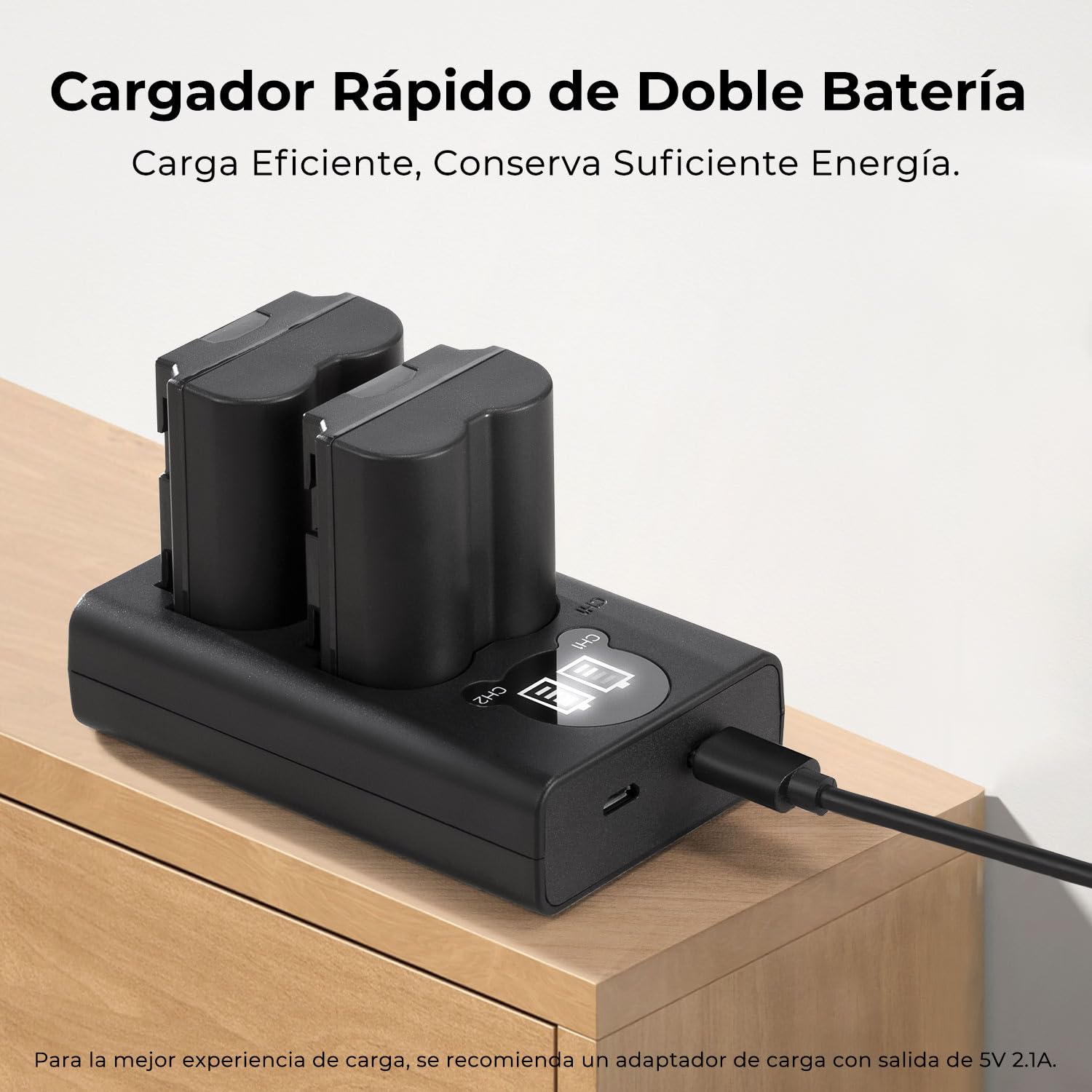 K&F CONCEPT NP-W235 2 Pack 2200 mAh Baterías de Repuesto para Cámara y Juego de Cargador de Pantalla LCD Doble Ranura Compatible con Fujifilm GFX 50S II, GFX 100S, X-T4, VG-XT4, X-T5, X-H2S