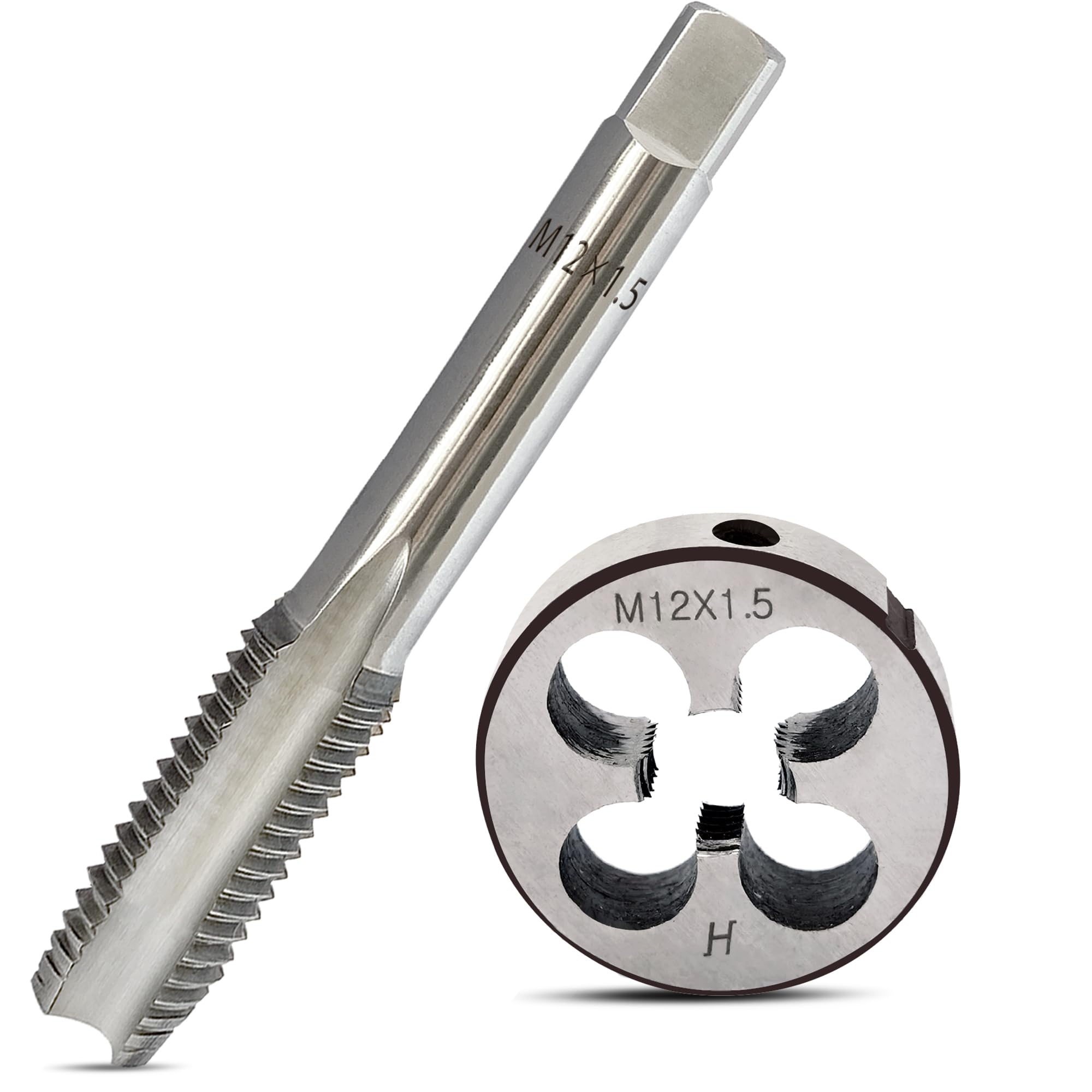 M12x1.5 Tap and Die Set, Metric Right-Hand M2 HSS M12 x 1.5 Tap Die Set