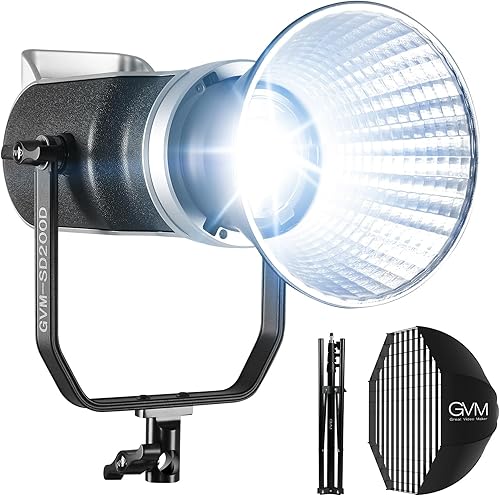 GVM - Luz de video LED de 200 W con caja de luz, SD200D Kit de iluminación de estudio de fotografía con control BluetoothDMX,