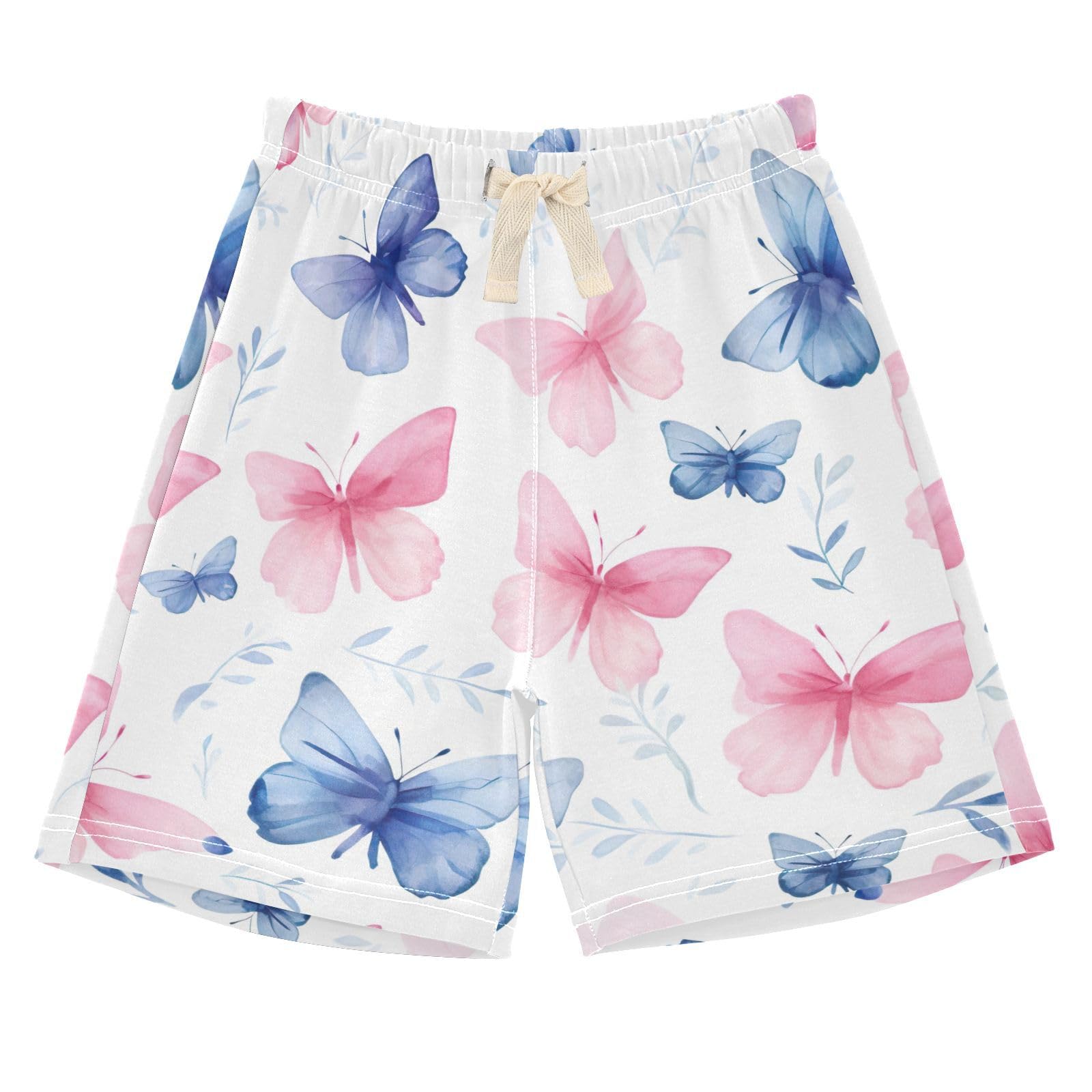 innewgogo Butterfly Pink Blue Toddler Baby Boy Girl Cotton Pull-On Shorts Elastic Waist Beach Summer Shorts Kids Pants 2T