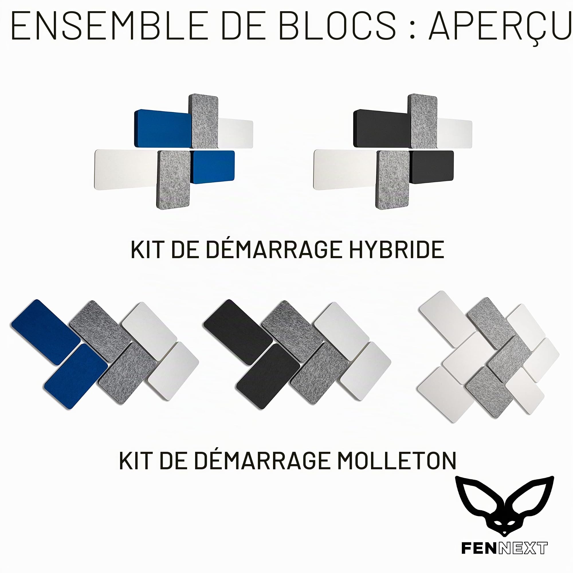 Lot de 6 panneaux muraux absorbants acoustiques pour une réduction sensible du bruit I Image acoustique moderne, entre autres comme plafond acoustique, panneaux acoustiques sûrs fabriqués