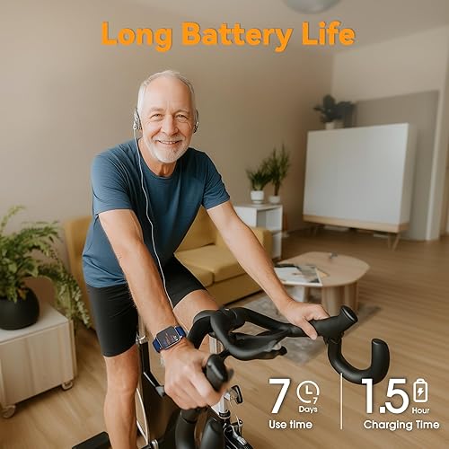 Miniatura 7 de DAVIKO Reloj inteligente para personas mayores, no requiere aplicación/teléfono, podómetro, impermeable, rastreador de fitness con contador de