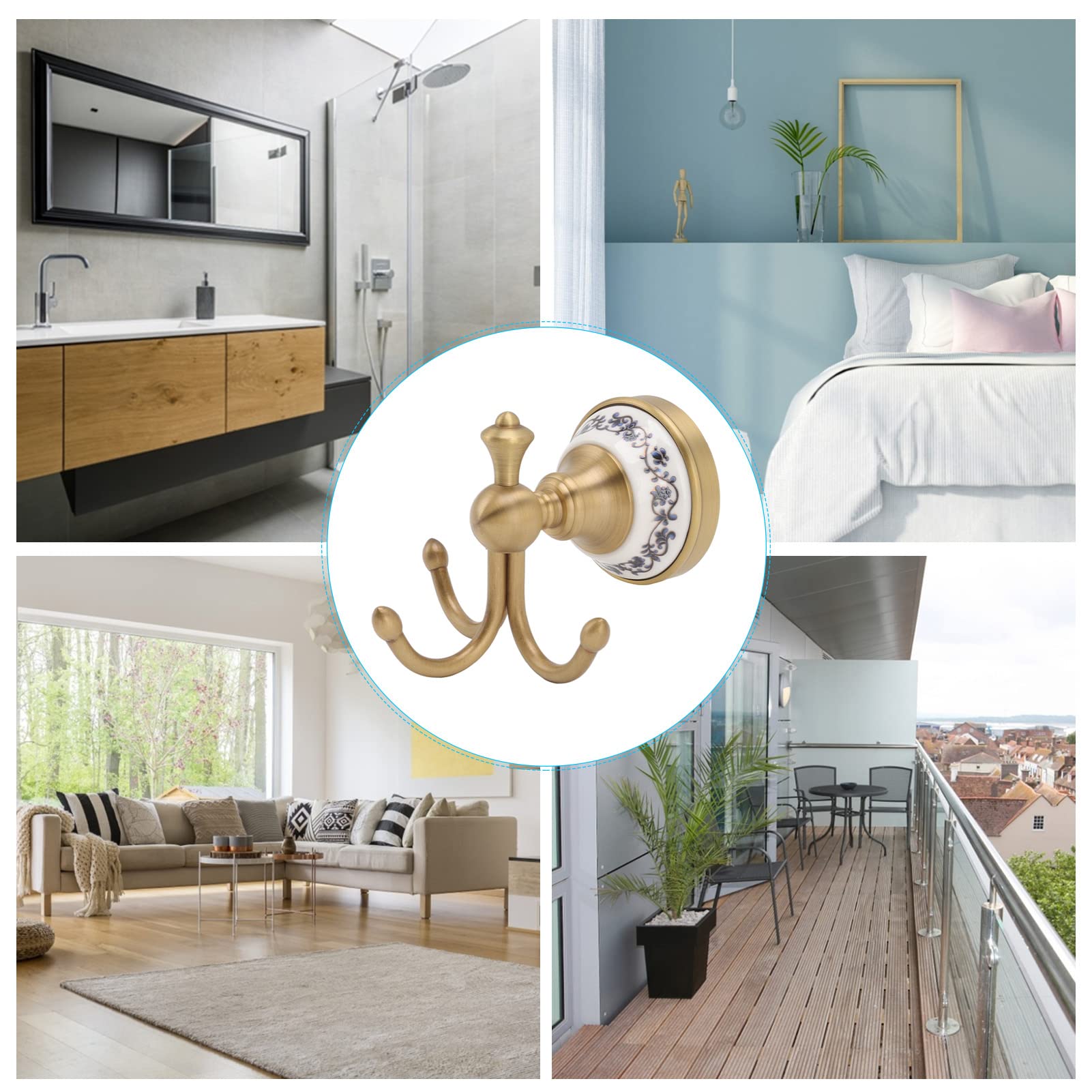 Ganchos para Toallas para Baños, Hermosa Elegancia Decorativa, Resistente Soporte para Ganchos para Batas, Sensación Suave y Rendimiento Estable, Ganchos de Cocina Montados en la Pared para Baños