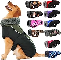 Vista 1 de IECOii - Abrigo extracálido para perro, chaqueta reflectante ajustable, invernal, suave, cuello alto, hebilla, forro de vellón, para clima frío