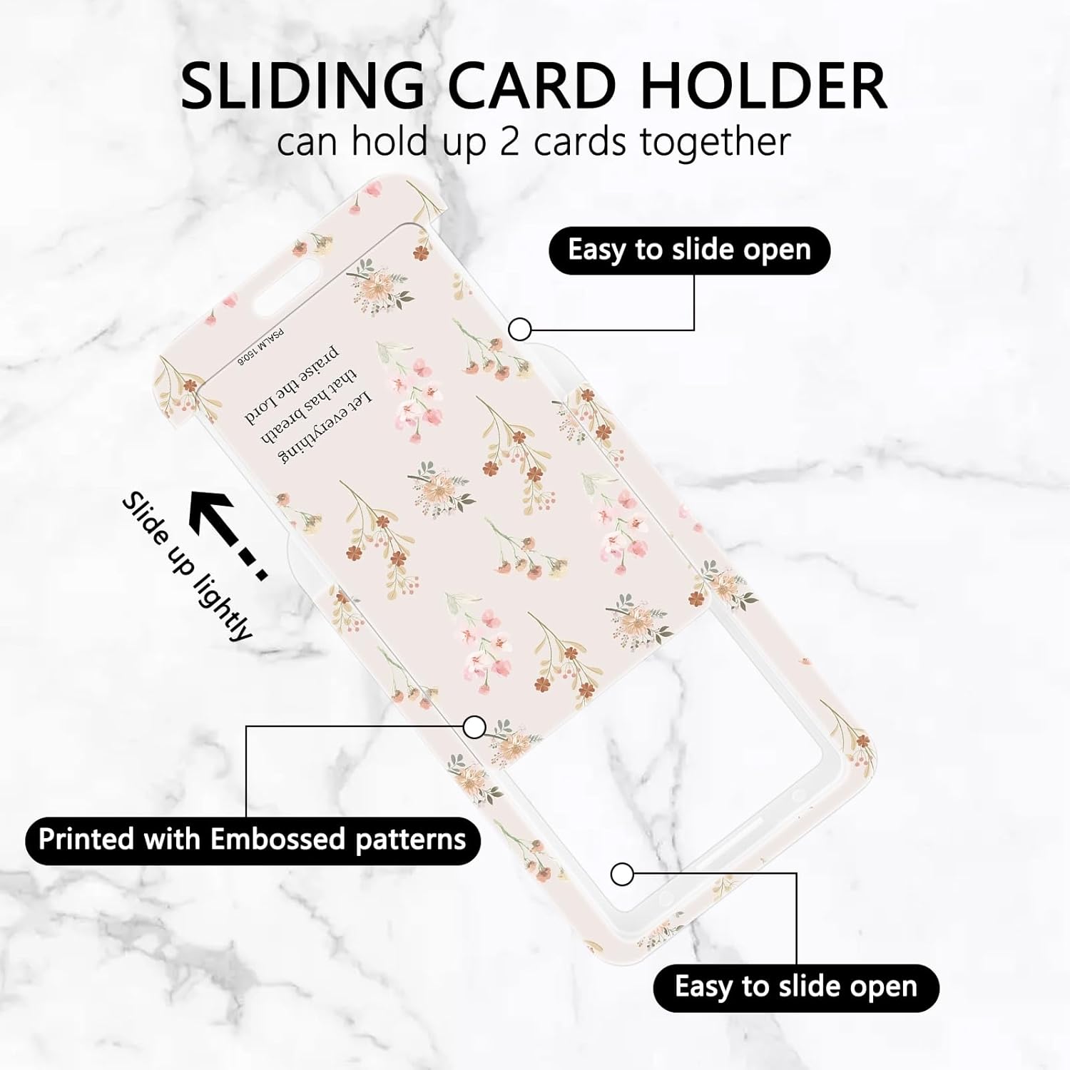 Badge Holder with Lanyard, ID Badge Holders with Retractable Badge Reel Carabiner Clip, Detachable Cute Lanyard, Personalized Vertical Card Cover Case Protector for Nurse Teacher Student(Bouquet) - Image 3