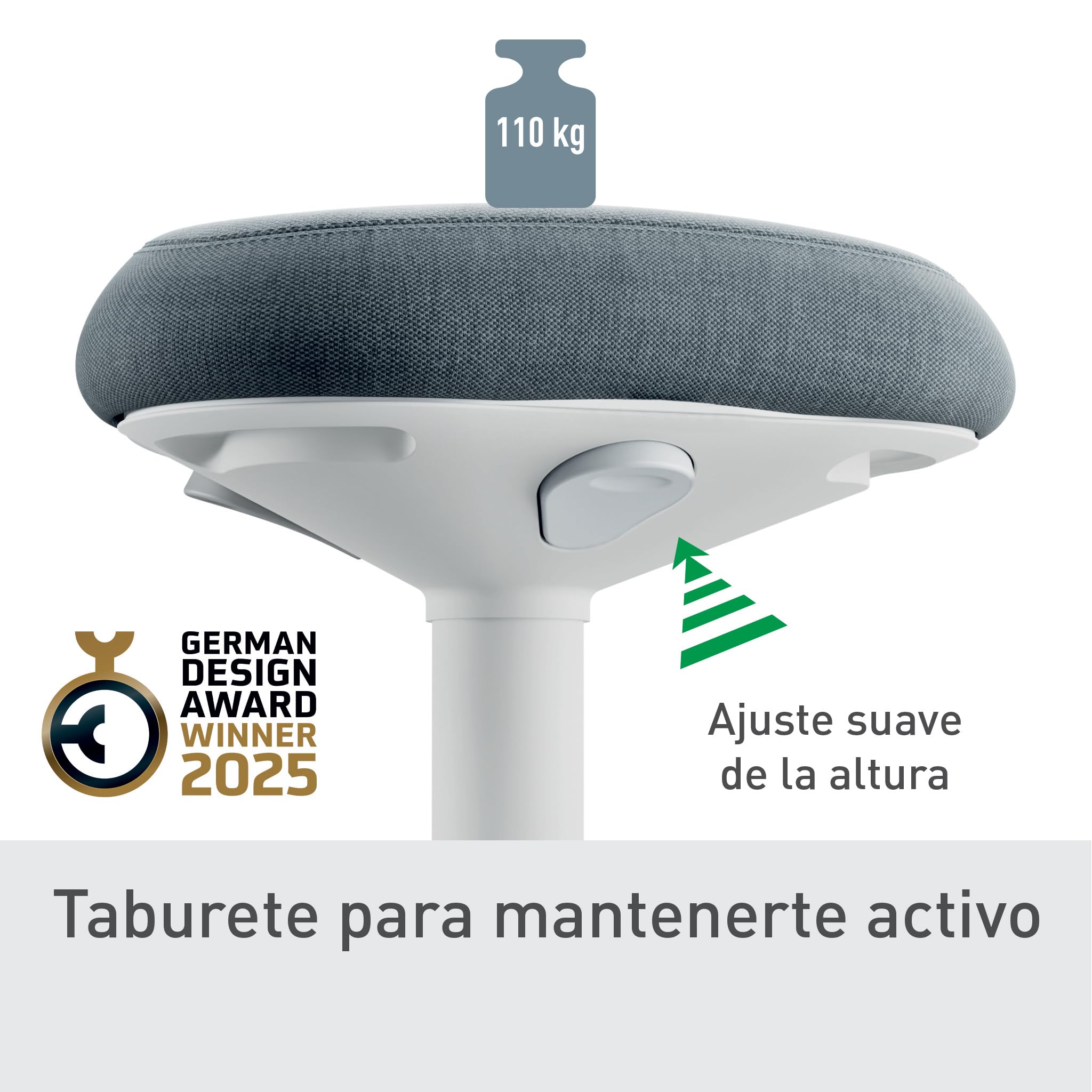 Leitz 65440085 – Taburete Active Ergo Gris
