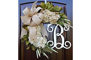 Hydrangea Monogram Initial Front Door Wreath: Adorn Your Entrance with Affordable Elegance
