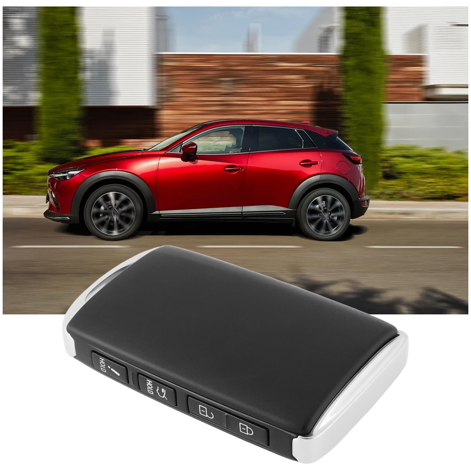 ECSiNG Guscio per chiave telecomando auto a 4 pulsanti compatibile con Mazda CX-3 CX-30 2020-2021 CX-5 2019-2022 CV