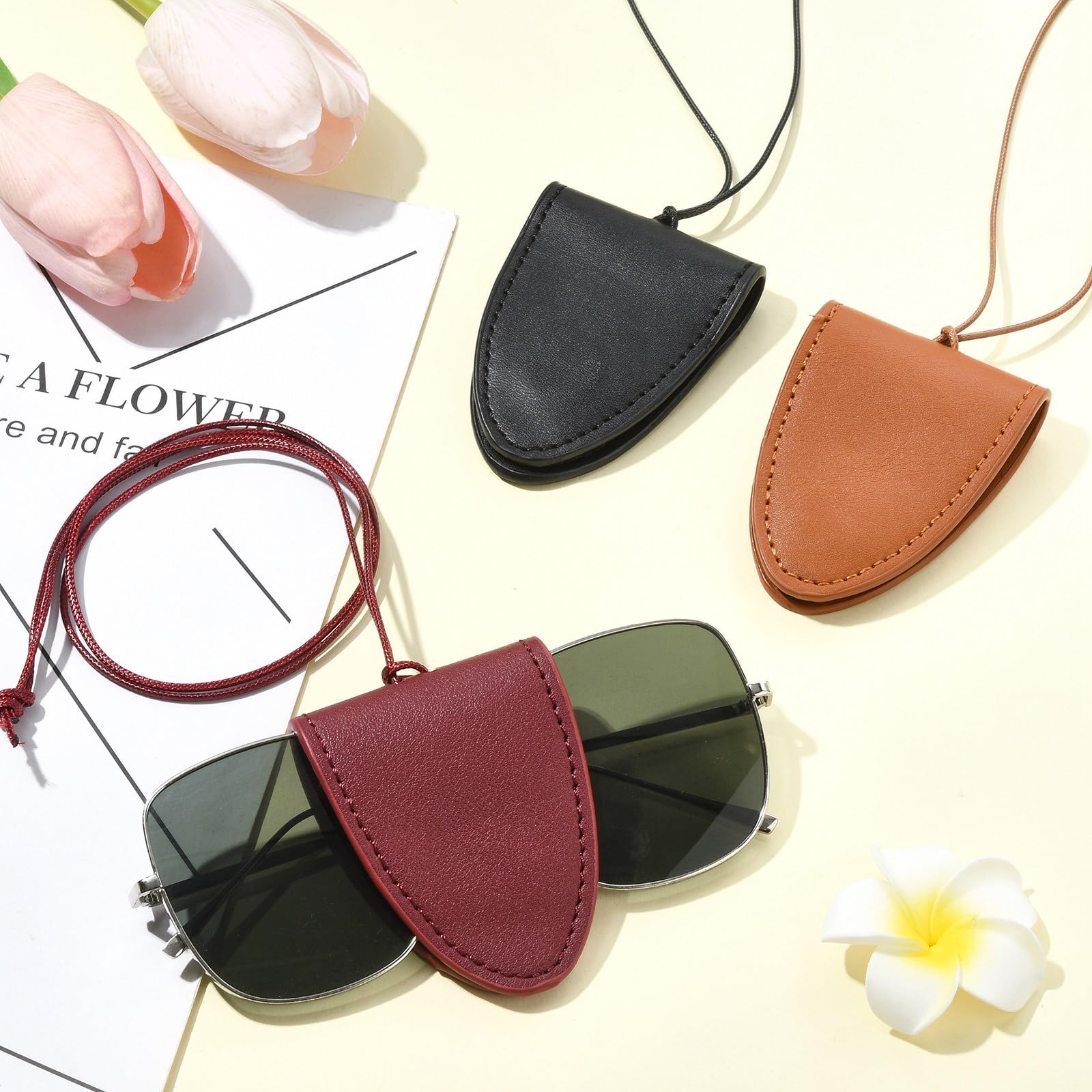 Skórzane okulary przeciwsłoneczne klucz Bluetooth przenośne torby ochronne woreczki etui do zawieszania brelok do przechowywania organizacji