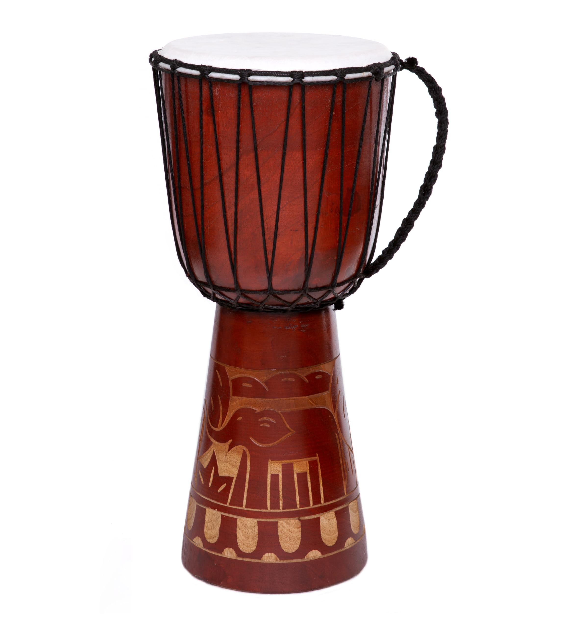 Tambor Djembe grande de 50 cm, tambor Bongo, elefante, marrón, comercio justo, sonido superior