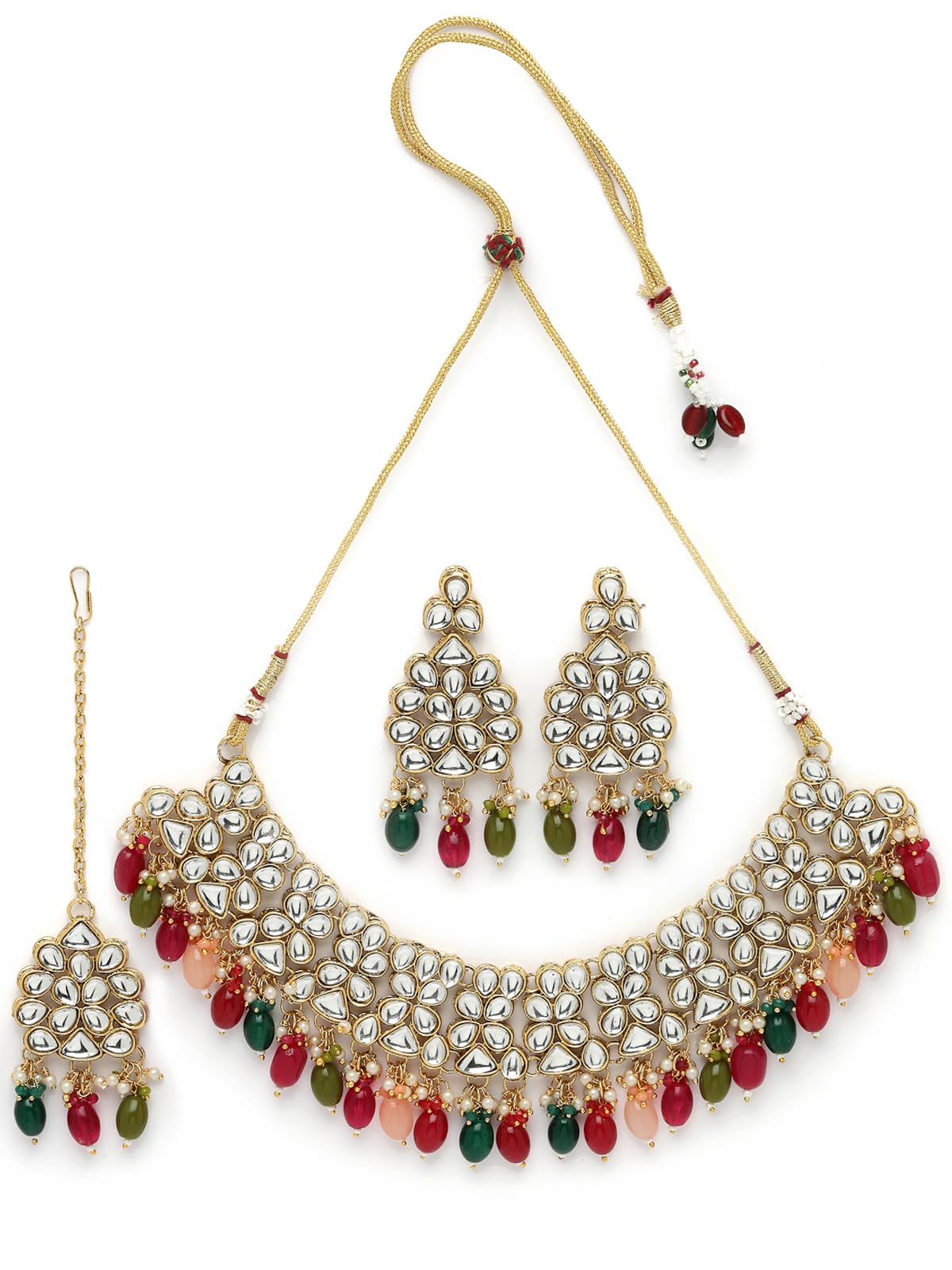 Sukkhi Unforgettable Heavy Looked Multicolor AD Stones Collar Bone Necklace Set And Earring | Jewellery Set For Women (NS105503) (B0CBBBYQ56) Amazon Price History, Amazon Price Tracker