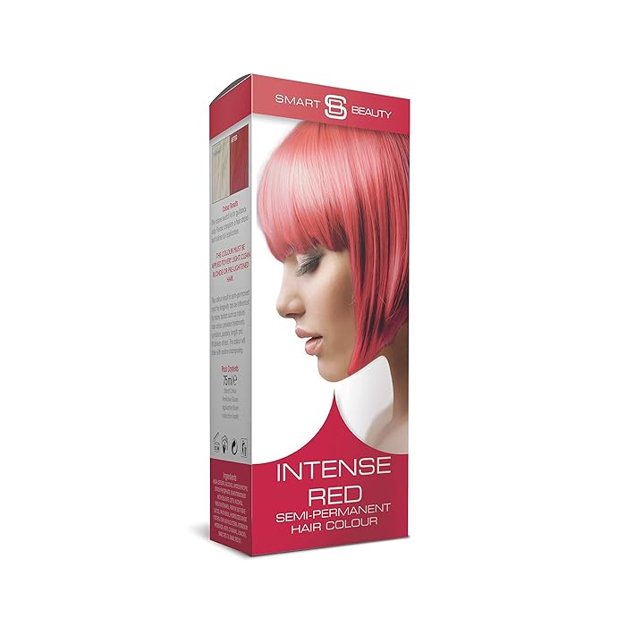 Buy Smart Beauty Intense Red SemiPermanent Hair Dye, Professional Salon Quality Bright Red Hair