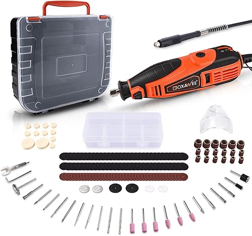 GOXAWEE Rotary Tool Kit with 180 Rotary Tool Accessories Flex Shaft Universal Collet 5 Variable Speed Rotary Multi-Tool Mini Electric Drill Set GOXAWEE Rotary Tool Kit with 180 Rotary Tool Accessories Flex Shaft Universal Collet 5 Variable Speed Rotary Multi-Tool Mini Electric Drill Set