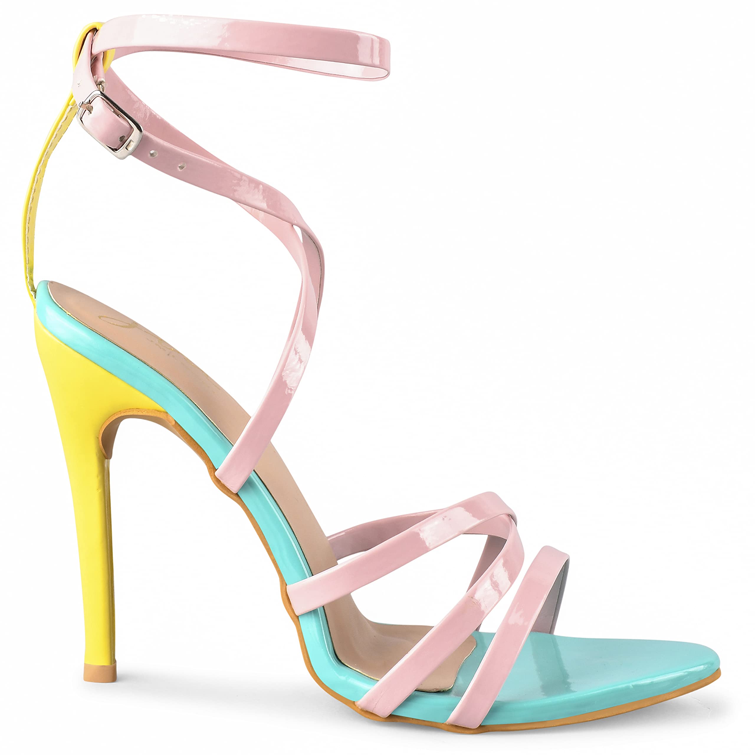 JM LOOKS Womens Multi Ankle Strap Stylish Pencil Heel Sandal Trendy Party & daily Fashion Sandals (B0BRL3KYYP) Amazon Price History, Amazon Price Tracker