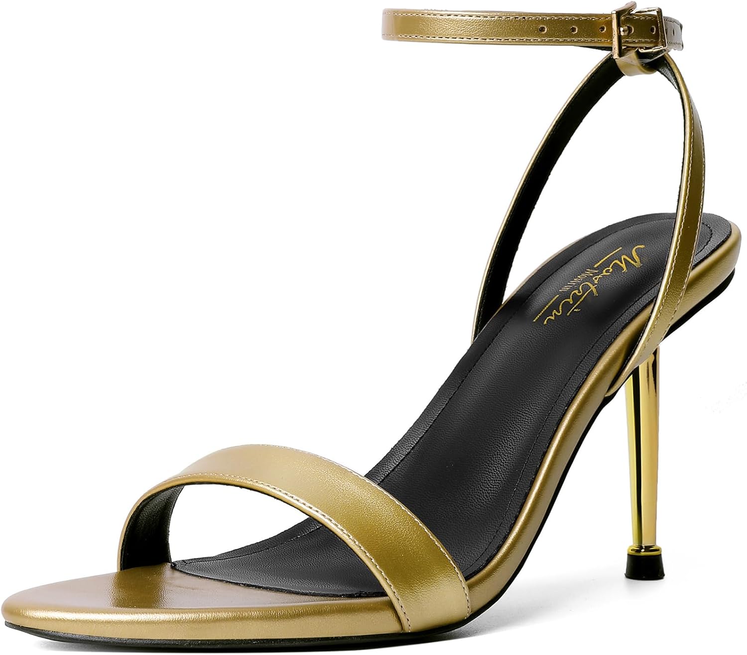 Mostrin Heels for Women Strappy Lace Up Ankle Strap Heels Pointed Open Toe Stiletto High Heeled Sandals for Prom, Party, Daily