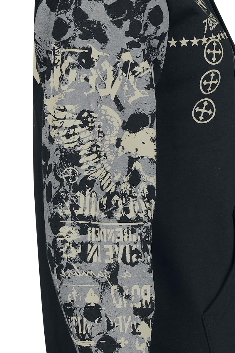 Rock Rebel by EMP Damen Kapuzenjacke Skulls & Details schwarz