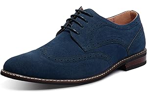 All Occasions, Suede Dress Shoes for Men with Waterproof Latex Insole and Lace-Up Wingtips
