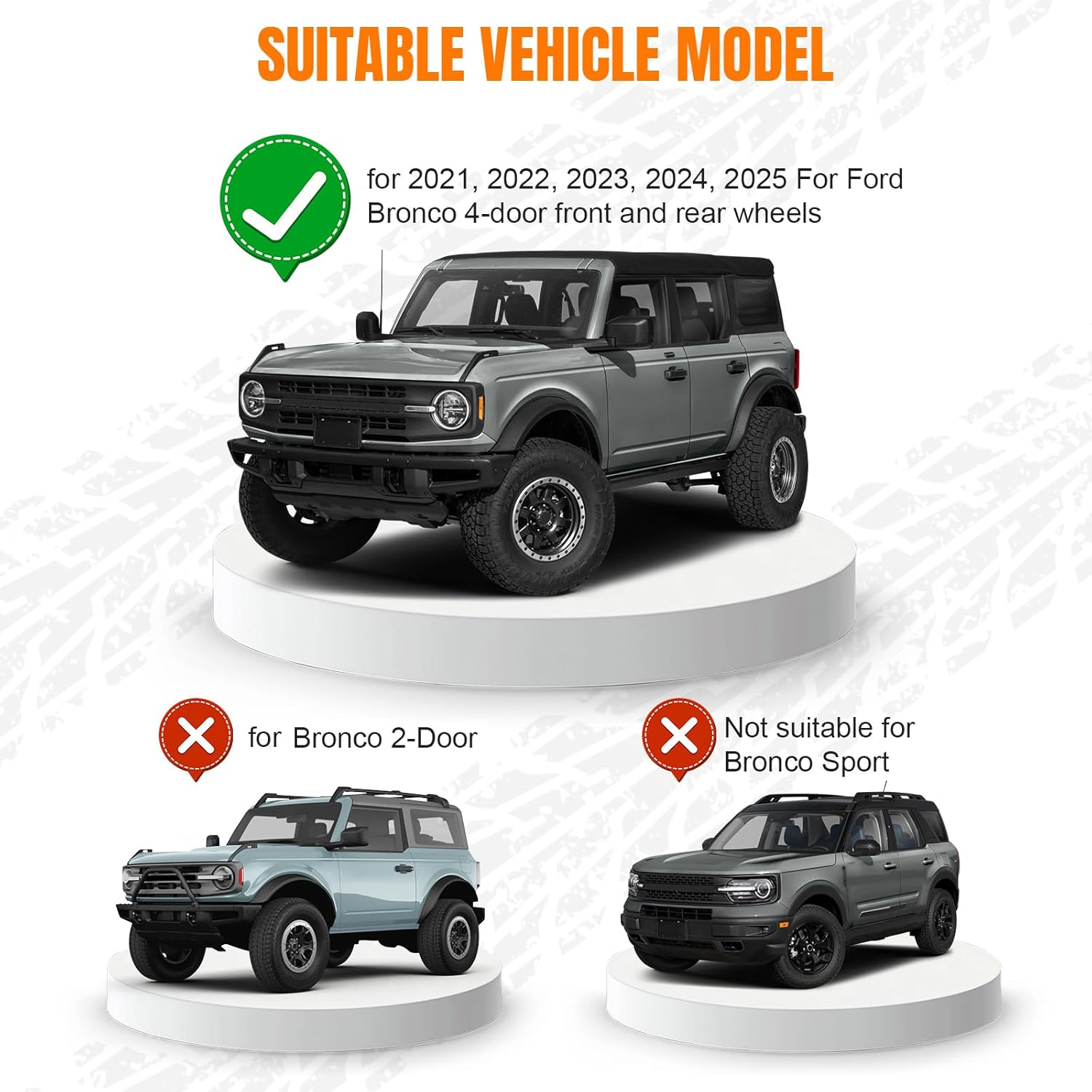 4-Piece Front and Rear Door Bags with Carry Handle,Door Storage Bags for Ford Bronco 4-Door 2021-2025 - Front & Rear Oxford Cloth Organizer with Door Panel Protection, Custom Fit Vehicle Accessories