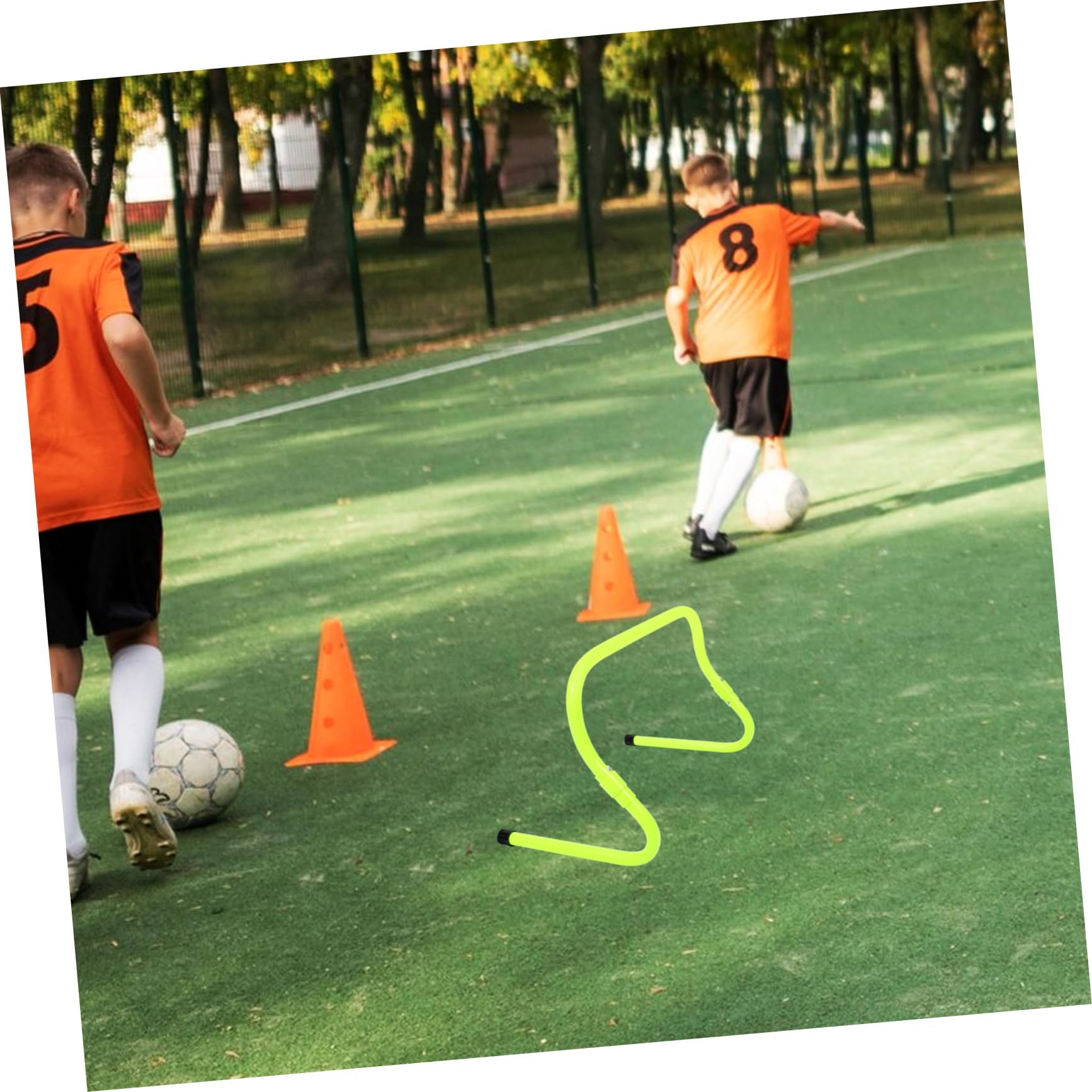 ibasenice Agility Hurdles for Boys and Girls Football Drills 2-Height Levels Durable PVC