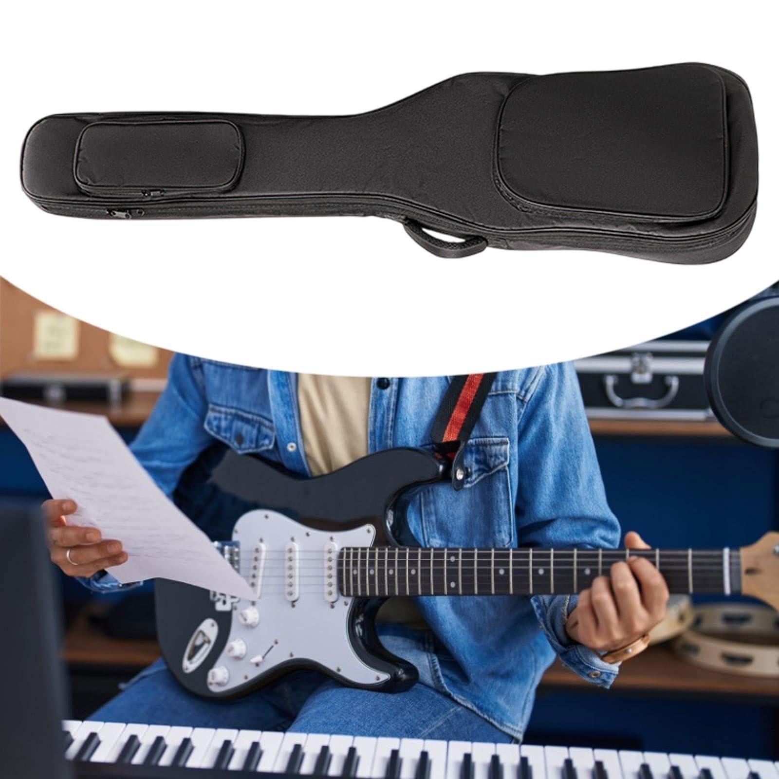 Housse pour Basse Électrique Sac Gig Bag Résistant à la Poussière Bretelles Ajustables Poignée Sûre Matériau Oxford Adaptée aux Amateurs de Musique