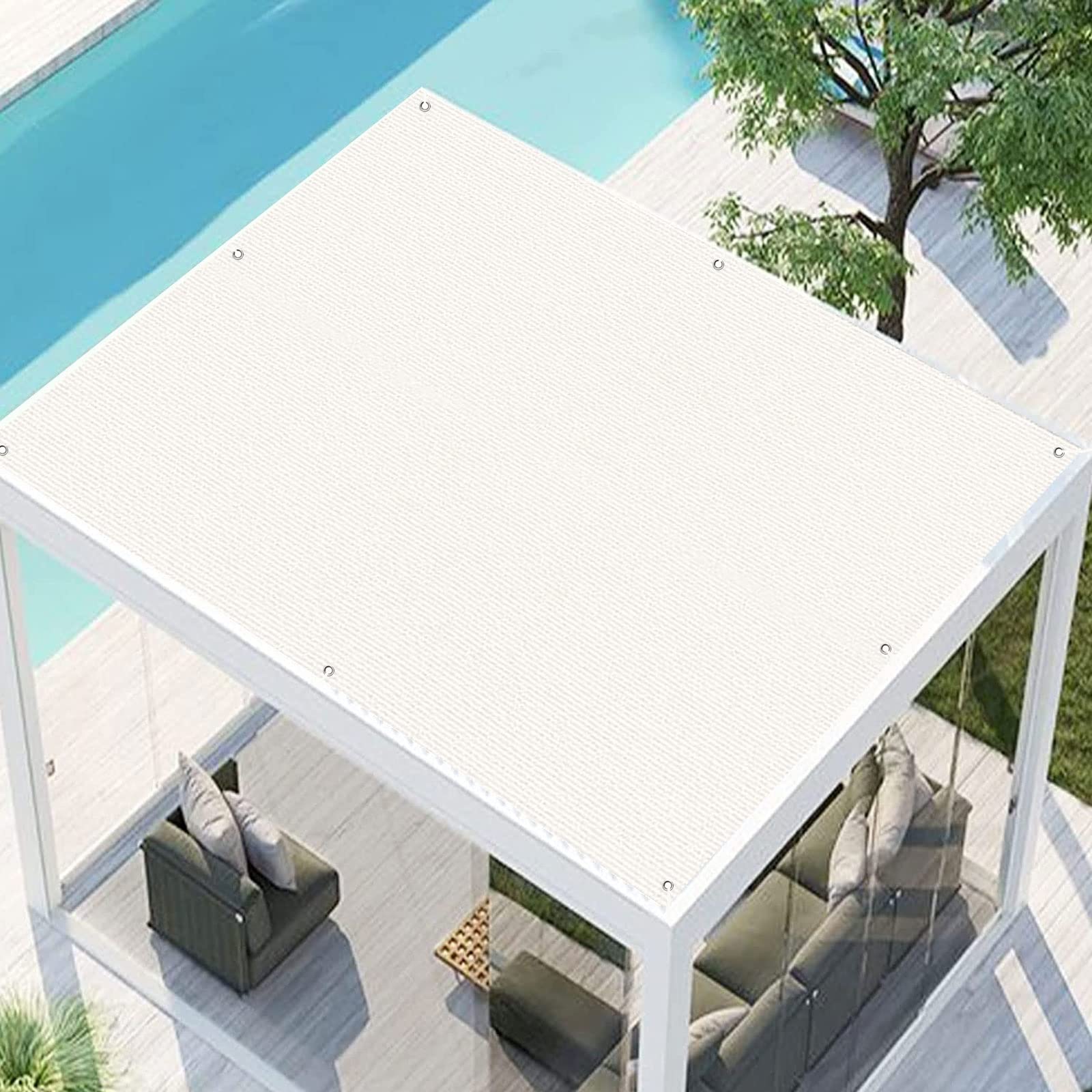 Sun Shade Sail 3 x 3 m UV Protection 95% Sun Block Sun Shade Sails Garden Shade with Mounting Ropes for Outdoor Garden Pergola Patio, White — image 1